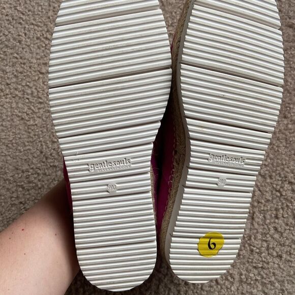 Gentle souls Dark Pink Barbie Suede Lara Sporty Platform Espadrille Loafer - Picture 6 of 8